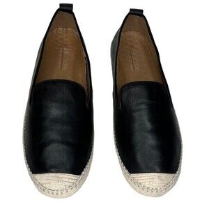Blondo Bella Leather Espadrilles Women's Size 9.5 Black Slip-On Flat Shoes
